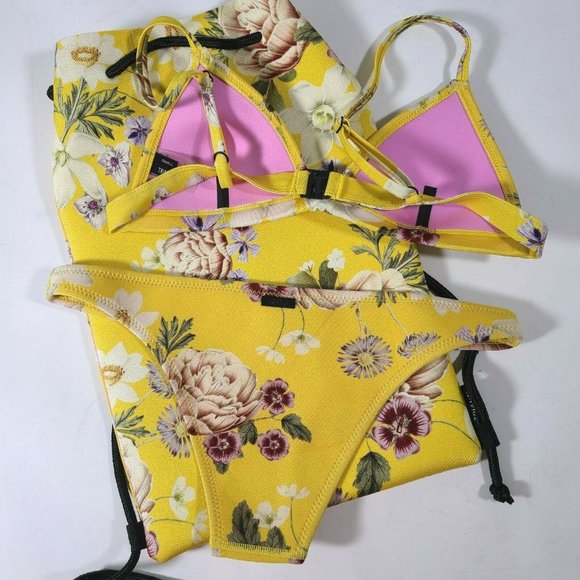 TRIANGL Yellow Flora Delilah Neoprene Bikini - Picture 3 of 4